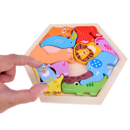 Buntes Holzpuzzle Zootiere...