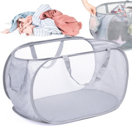 Mesh-Wäschekorb Grau