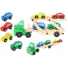 Lkw-Lastwagen Holzset +4 Autos